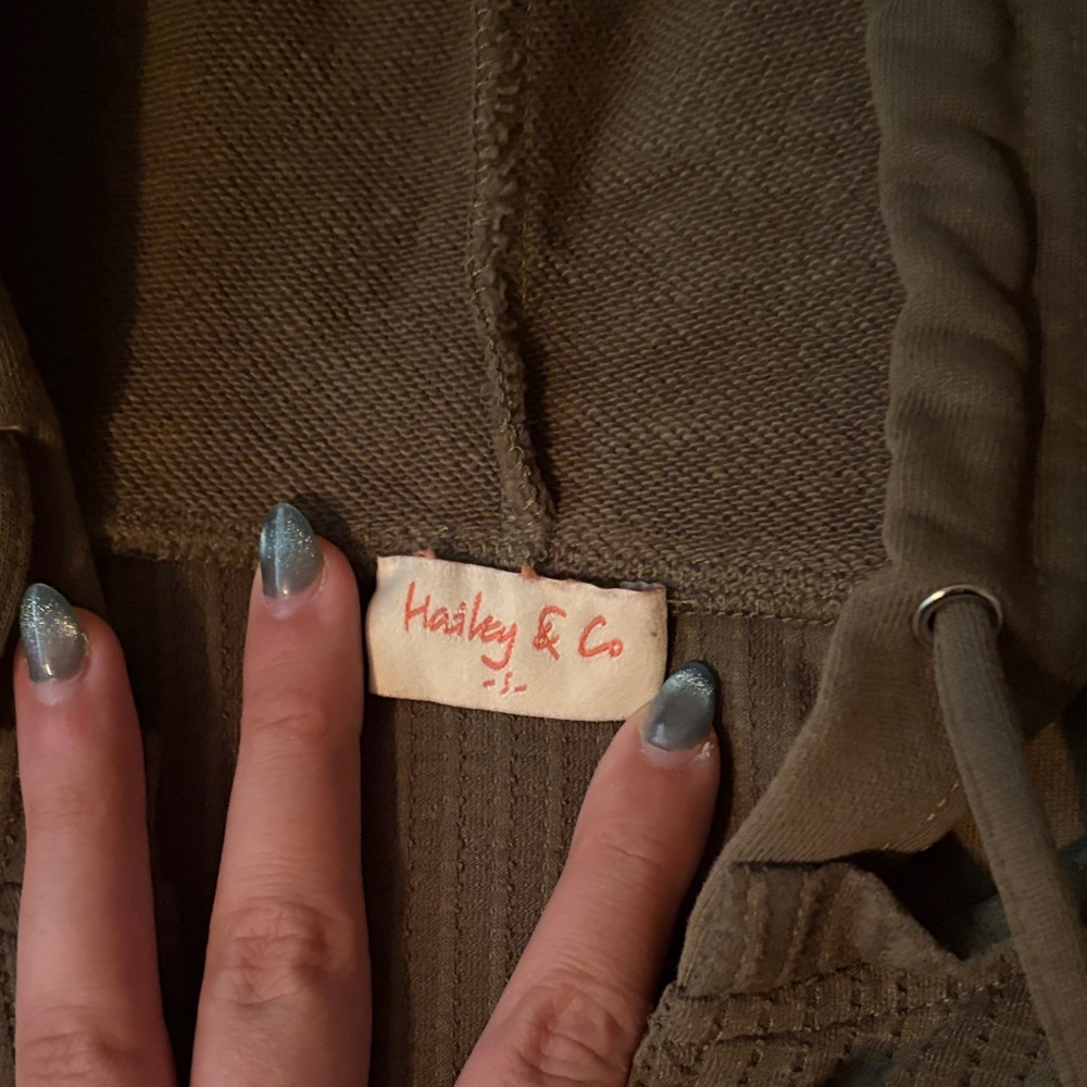 Women’s Olive Green Hooded Sweater - Picture 2 of 3